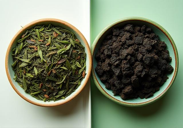 Erot vihreän ja mustan teen välillä